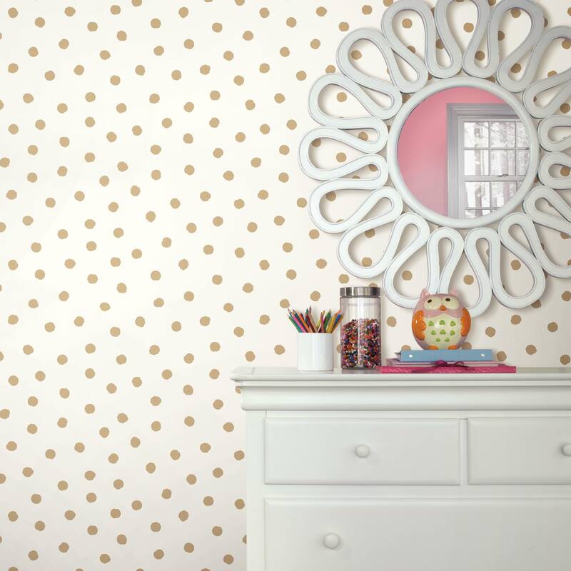 RoomMates Dot Peel and Stick Wallpaper Gold Bed Bath & Beyond 33986791