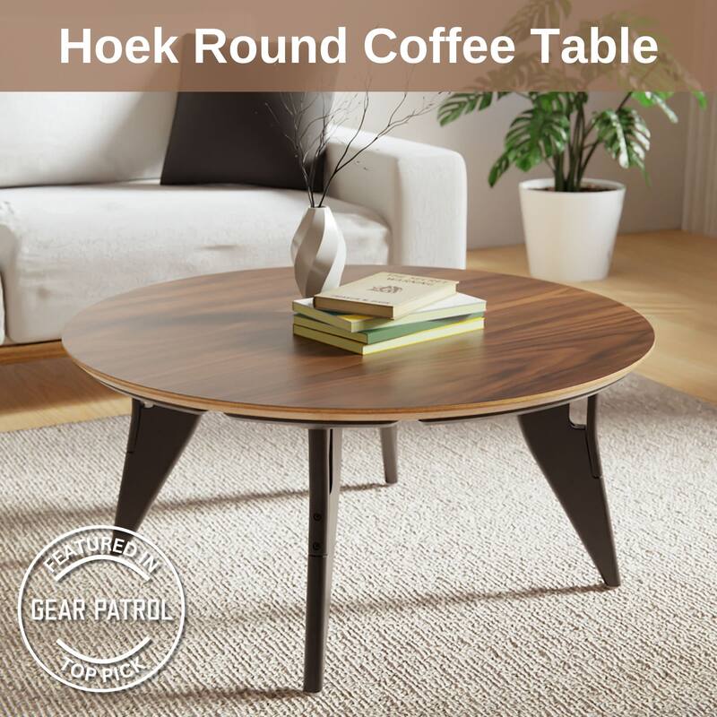 Hoek Round Coffee Table - 34" L x 34" W x 15" H