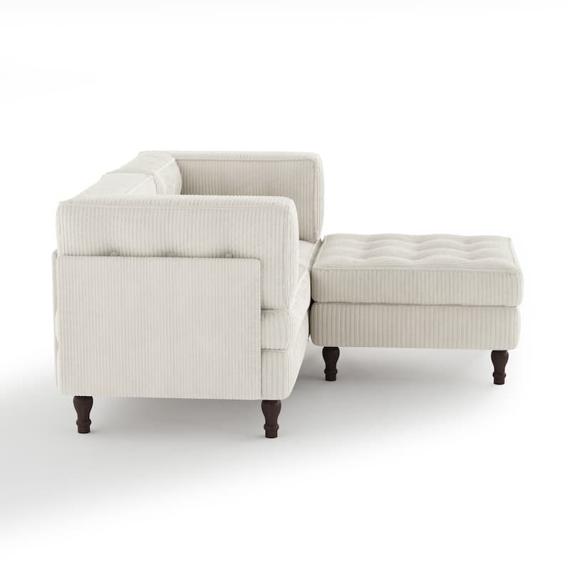 Oversized Sofa Corduroy Tufted Modular Sectional Set
