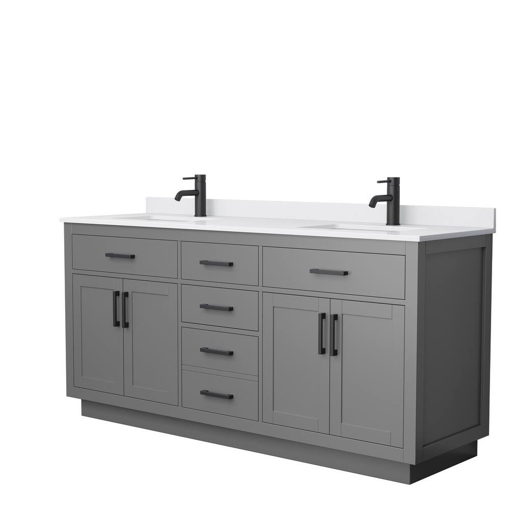 Beckett TK 72-inch Double Vanity, Cultured Marble Top