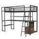 preview thumbnail 26 of 28, Metal Loft Bed Twin Size Bed Frame with Long Desk and Several Storage Shelves Under the Bed, Controllable LED & Charging Station