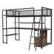 preview thumbnail 25 of 26, Twin Metal Loft Bed with Study Desk, Remote-Control LED Shelf Lighting, Charging Station & Ample Storage,Cabinets and Shelves