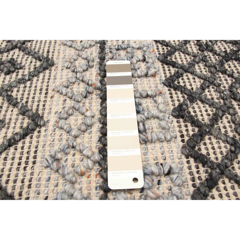 ECARPETGALLERY Braid weave Sienna Beige Wool Rug - 5'3 x 7'5