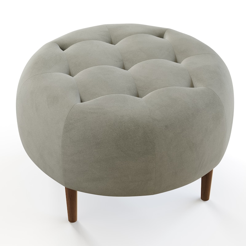 Bloomfield Round Performance Velvet Ottoman