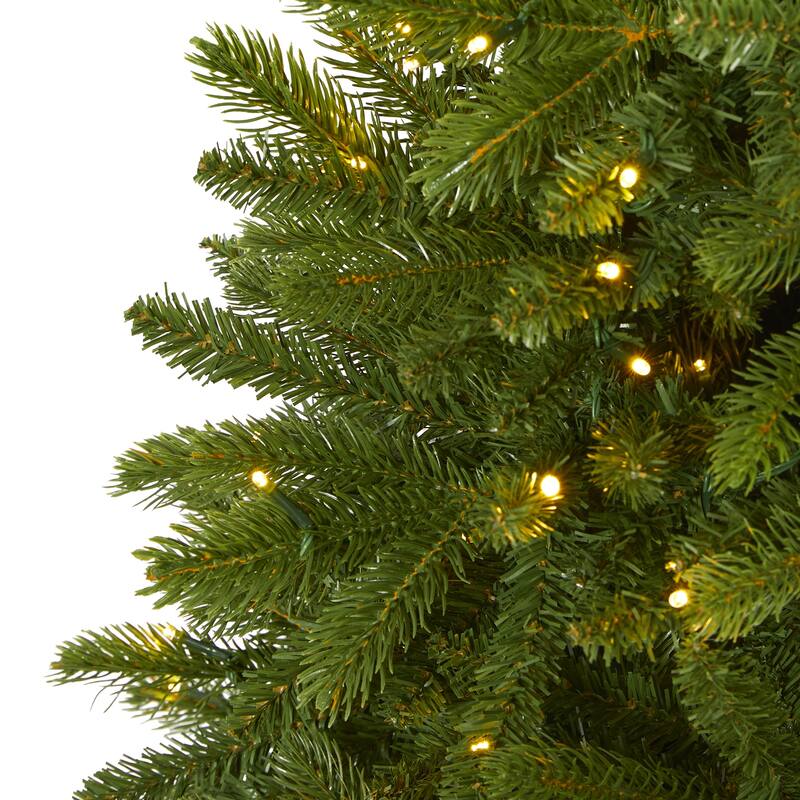 8' Pre-Lit Wellington Spruce Artificial Christmas Tree, Clear LED Lights - 8 Foot