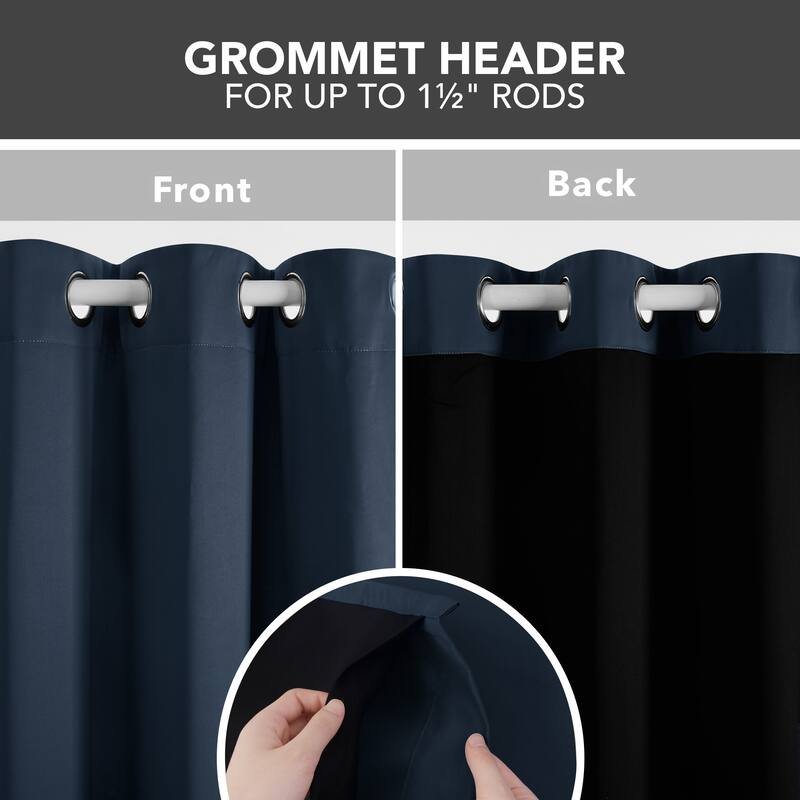 Deconovo 100 Percent Blackout with Liner Grommet Curtain (2 Panel)