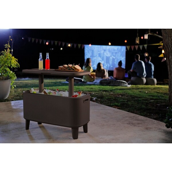 Keter Breeze Bar Beverage Cooler and Pop Up Table For Indoor and