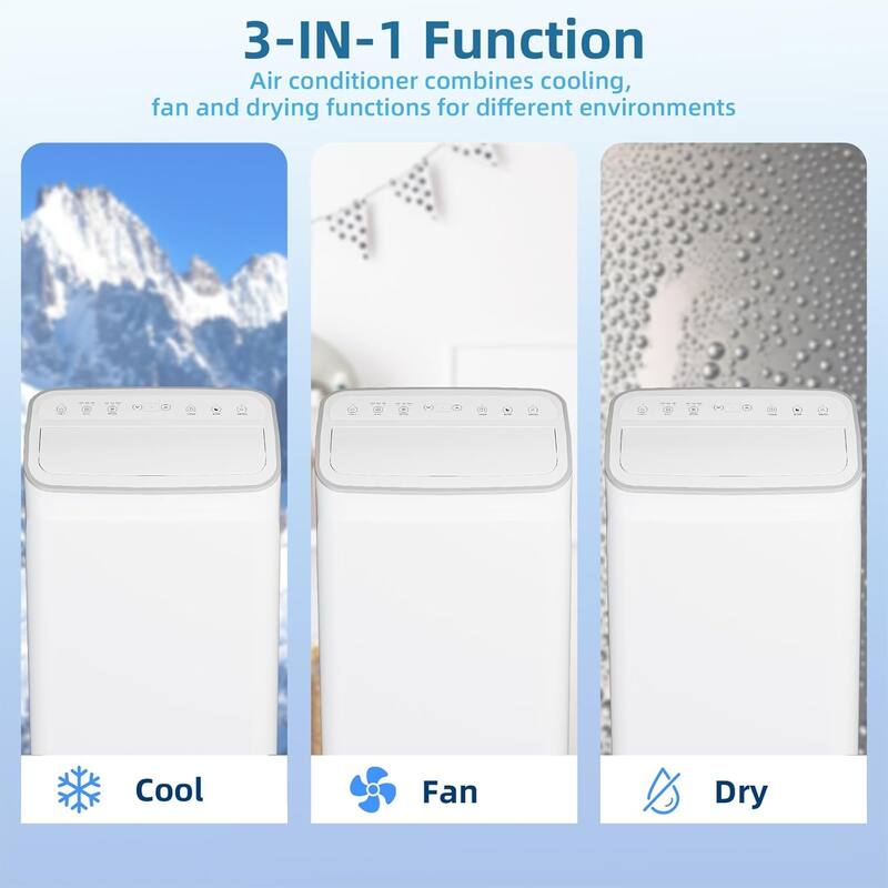 12000 BTU Portable Air Conditioners Cools Up to 550 Sq.Ft, 3-In-1 Portable AC Unit