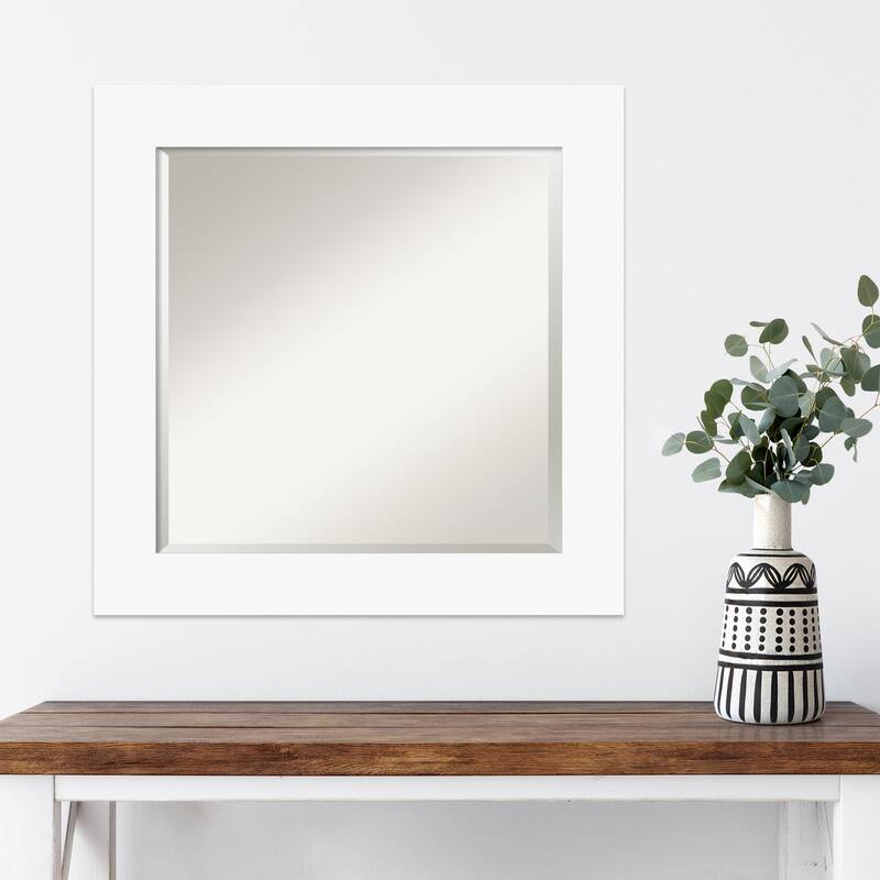 Basic Beveled Wood Framed Wall Mirror