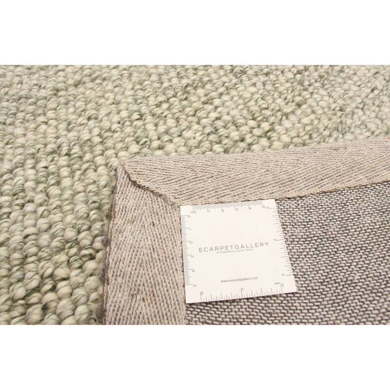 ECARPETGALLERY Hand Tufted Sienna Light Olive Green Wool Rug - 5'6 x 7'8