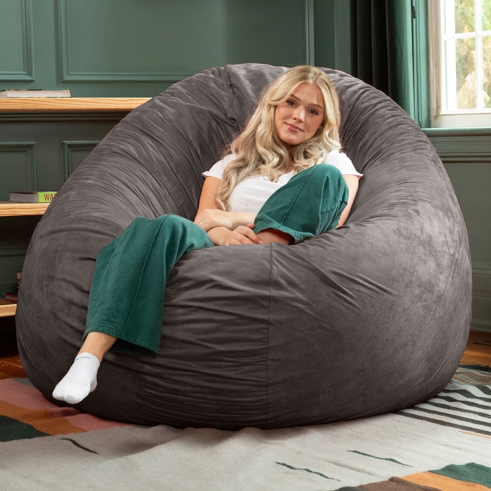 Jaxx 6 Foot Cocoon - 2-in-1 Giant Bean Bag Chair for Adults & Convertible Bean Bag Bed