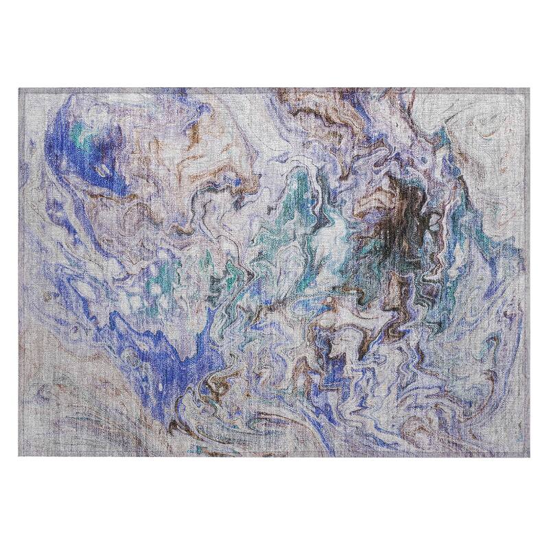 Machine Washable Indoor/ Outdoor Chantille Abstract Contempoary Rug