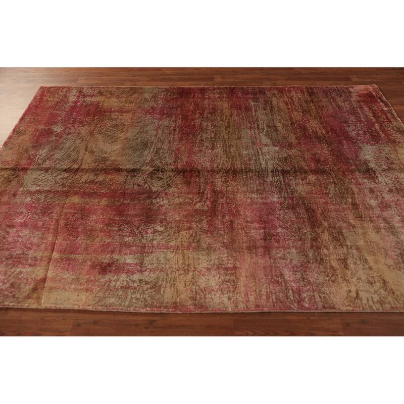 Contemporary Indian Area Rug Hand-Knotted Abstract Wool Carpet - 5'6"x 7'9"