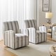 preview thumbnail 10 of 31, HULALA HOME Pancy Traditional Swivel Armchair with Jacobean Strip Pattern Set of 2