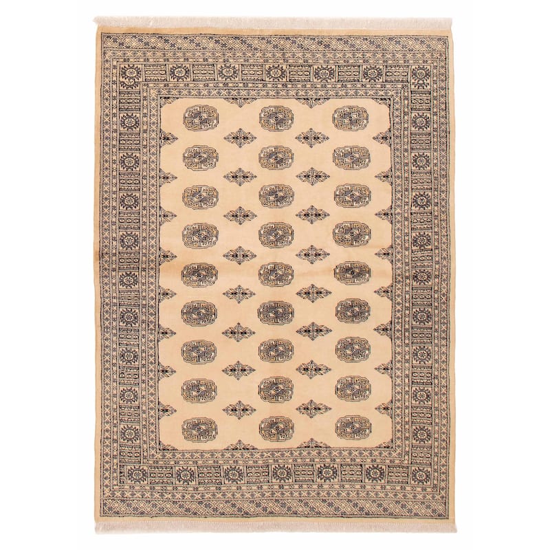 ECARPETGALLERY Hand-knotted Peshawar Bokhara Ivory Wool Rug - 5'7 x 7'9 - 5'7 x 7'9 - Ivory
