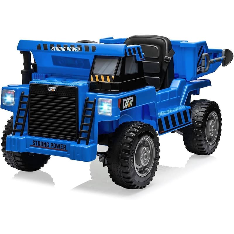 12V Kids Electric Ride on Truck Car with Parent Remote Control, Blue - Blue