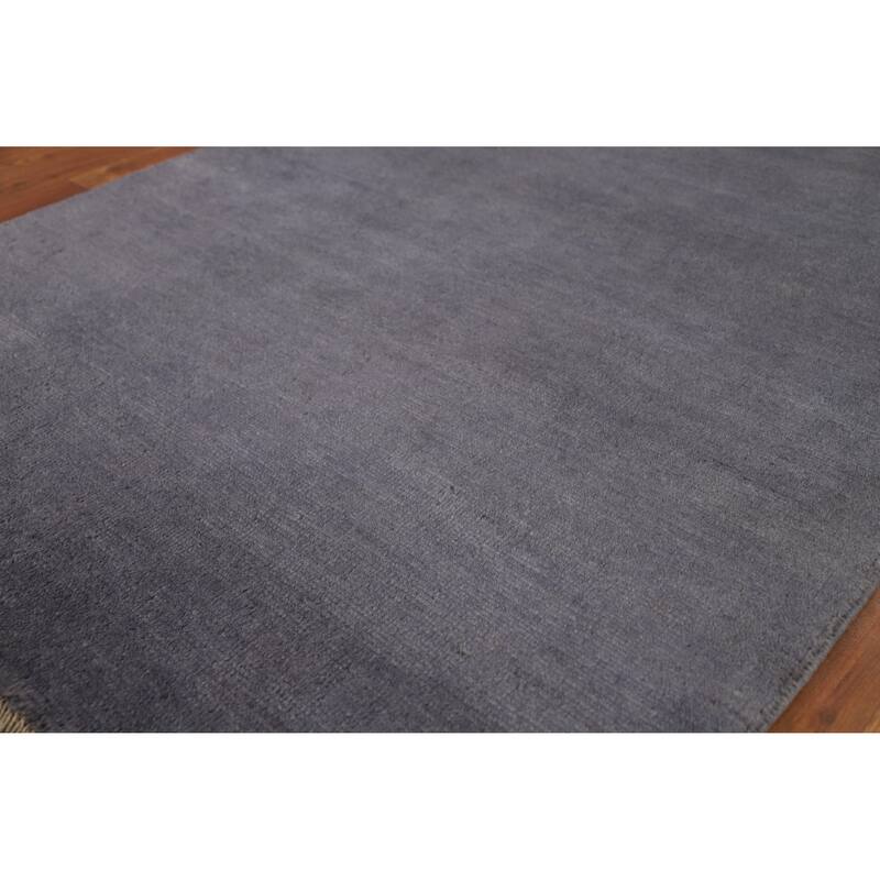 Blue Gray Modern Gabbeh Oriental Rug Handmade Wool Carpet - 3'3" x 4'10"