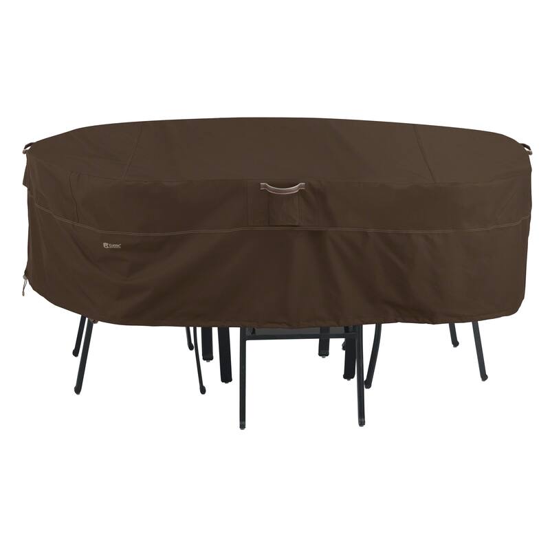 Classic Accessories Madrona Waterproof 128 Inch Rectangular/Oval Patio Table & Chair Set Cover
