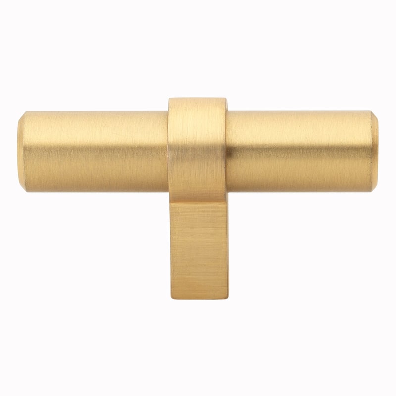 GlideRite 5-Pack 2-1/4 in. Satin Gold Euro Solid Cabinet T-Bar Pulls - Satin Gold