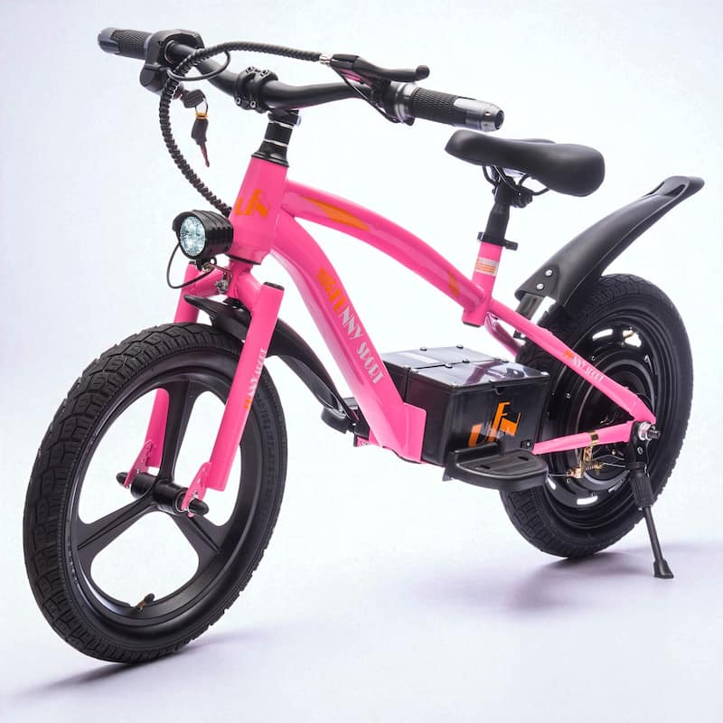 24V Kids Electric Dirt Bike with 300W Motor, 16in Wheels, Handle Acceleration, Adjustable Seat, Power Display & Hand Brakes - Pink