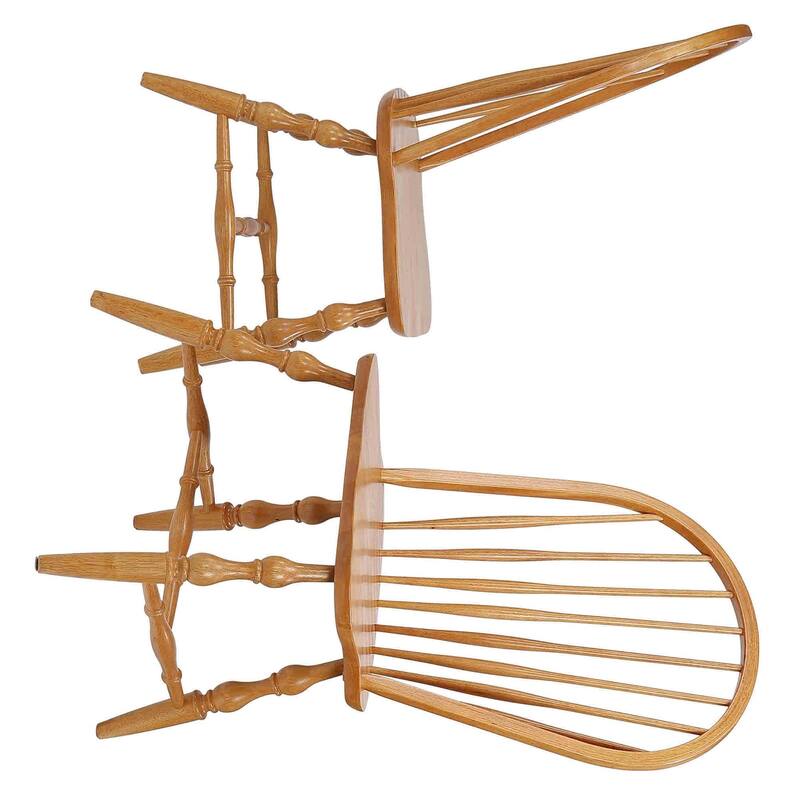 Distressed Wooden Side Chairs - 41 " - Light Brown - Set of 2