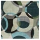 preview thumbnail 38 of 97, Mayflower Handmade Modern Circles Wool Area Rug Blue/Grey - 6' Square - Runner/Square