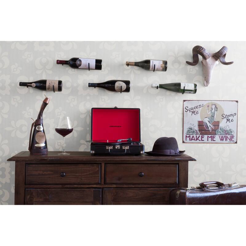 Rustic State Set of 3 Salon Wall Mount Iron Wine Bottle Rack