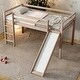 preview thumbnail 2 of 46, Twin Size Low Loft Bed with Slide, Ladder