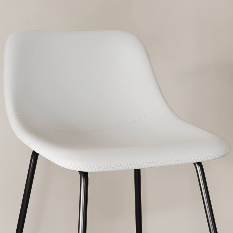 Modern 24.in Counter Height Bar Stool with PU Leather and Metal Frame Barstools for Kitchen Island