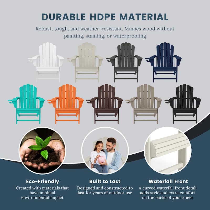 Aderson Outdoor Poly Adirondack Chair with Ottoman