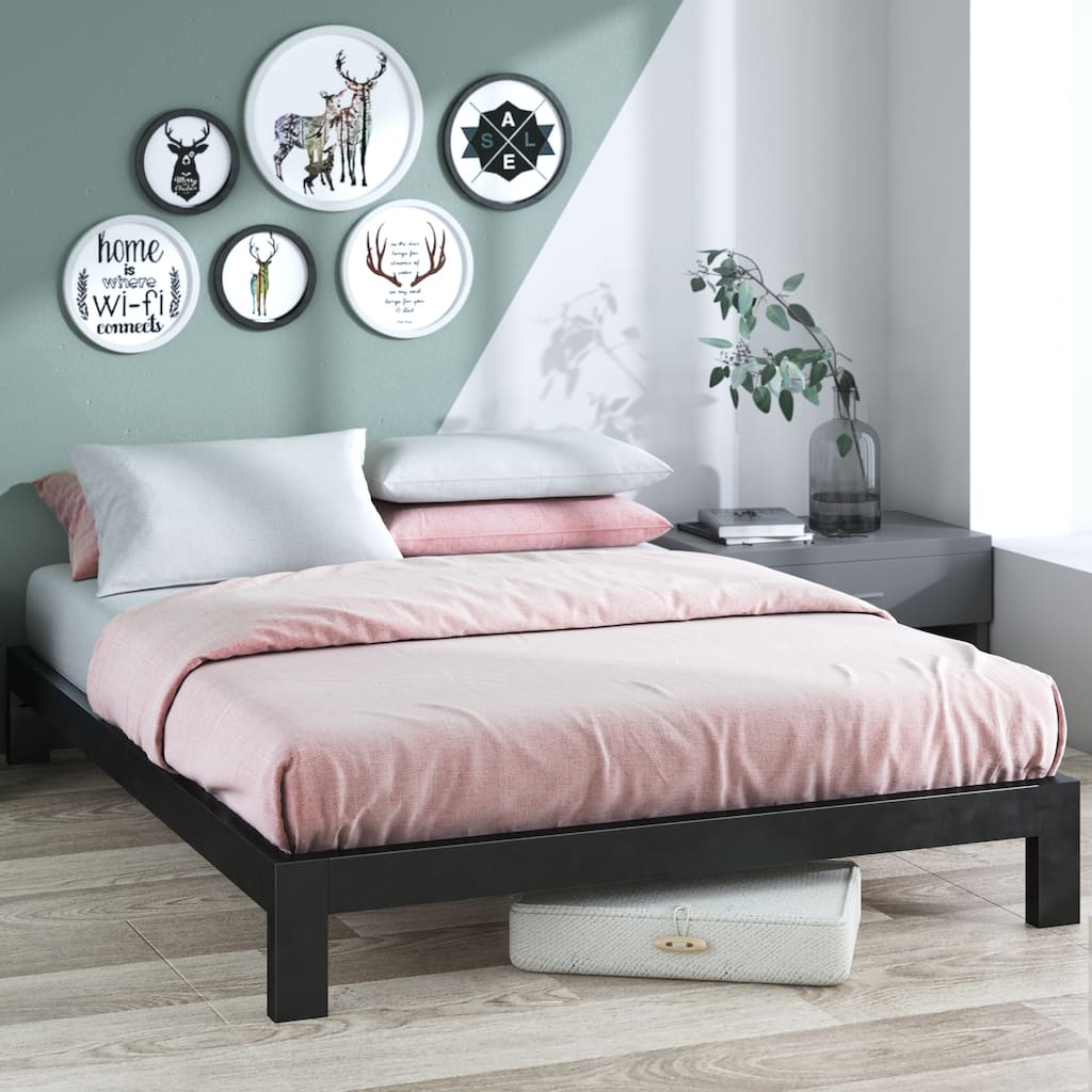 Priage by ZINUS Black Full-sized Metal Platform Bed