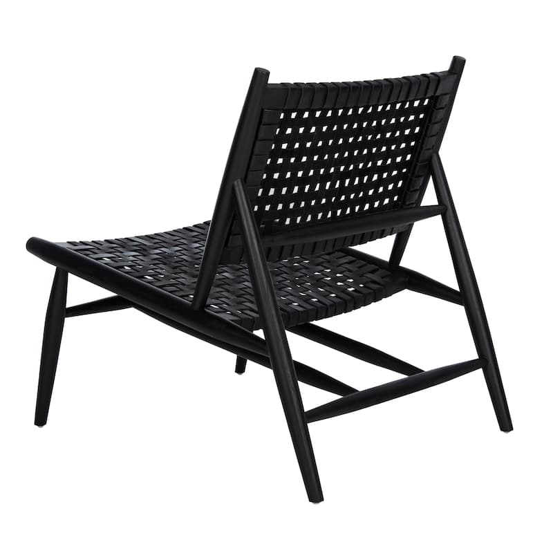 SAFAVIEH Soleil Squared Leather Woven Accent Chair - 26" W x 31.5" L x 30.7" H