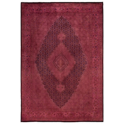 Overdyed One-of-a-Kind Hand-Knotted Area Rug - Pink - 6' 7" x 9' 8"