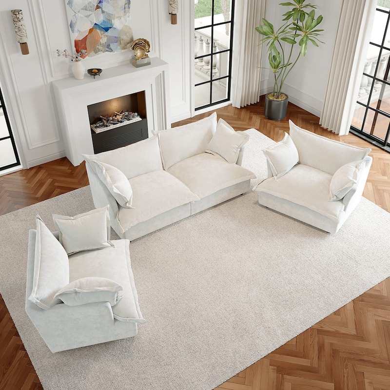 Cloud Chenille Upholstered Modular Sectional Sofa