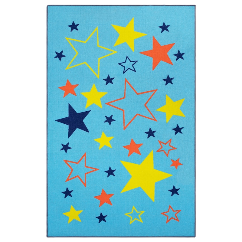 Superior All Star Non-Slip Kids Playroom Washable Indoor Area Rug