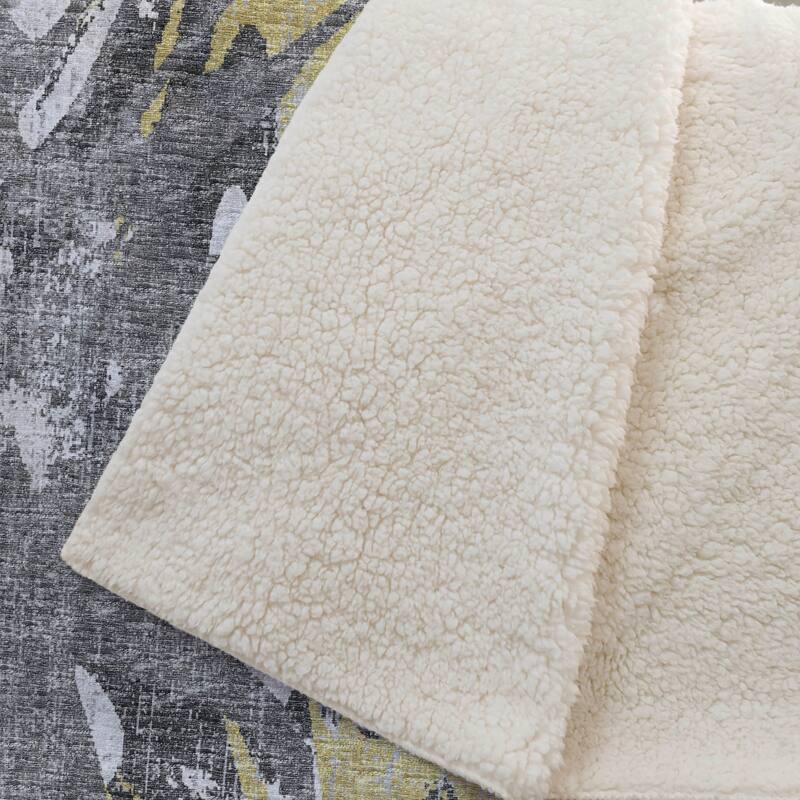 Premium Machine Washable ASB77 Modern Bursts Sherpa Throw Blanket