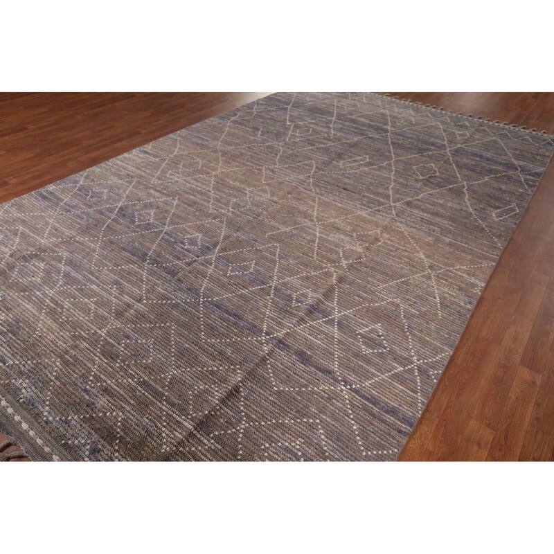 Trellis Moroccan Oriental Area Rug Handmade Wool Carpet - 7'10"x 12'9"