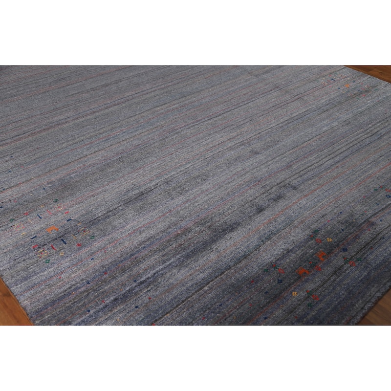 Hand Knotted Oriental 100% Wool Carpet Tribal Tribal Multi-Colored Gabbeh Area Rug - 9' 11'' X 8' 0''