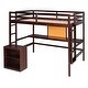 preview thumbnail 33 of 40, Wooden Full-Size Loft Bed with Desk and Storage, Perfect for Kids & Teens