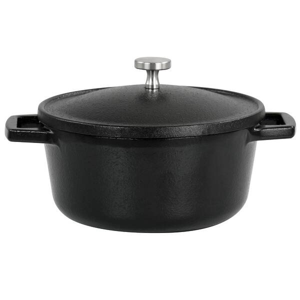 slide 1 of 5, 0.5 Quart Preseasoned Cast Iron Petite Dutch Oven