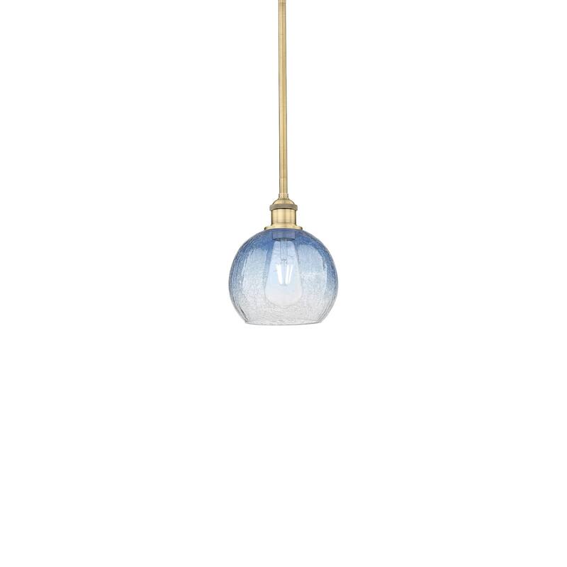Innovations Lighting 616-1S-10-8 Brookhaven Globe Pendant Brookhaven - Brushed Brass / Sapphire Blue