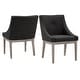 preview thumbnail 47 of 70, Voyager Button Tufted Slope Arm Linen Dining Chair (Set of 2) by iNSPIRE Q Artisan Antique Grey Oak Finish - Dark Grey