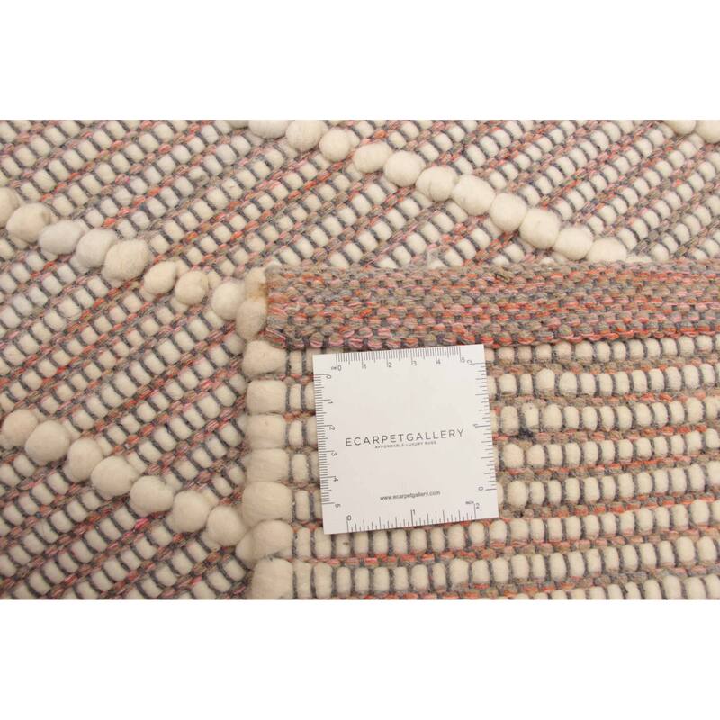 ECARPETGALLERY Braid weave Sienna Cream Wool Rug - 6'0 x 8'8