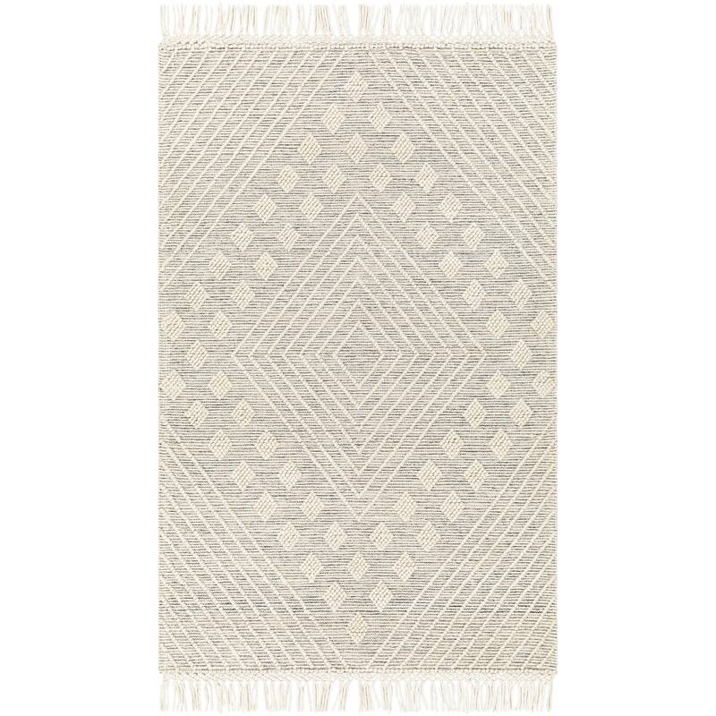 Livabliss Hanoch Handmade Diamond Jute & Wool Area Rug
