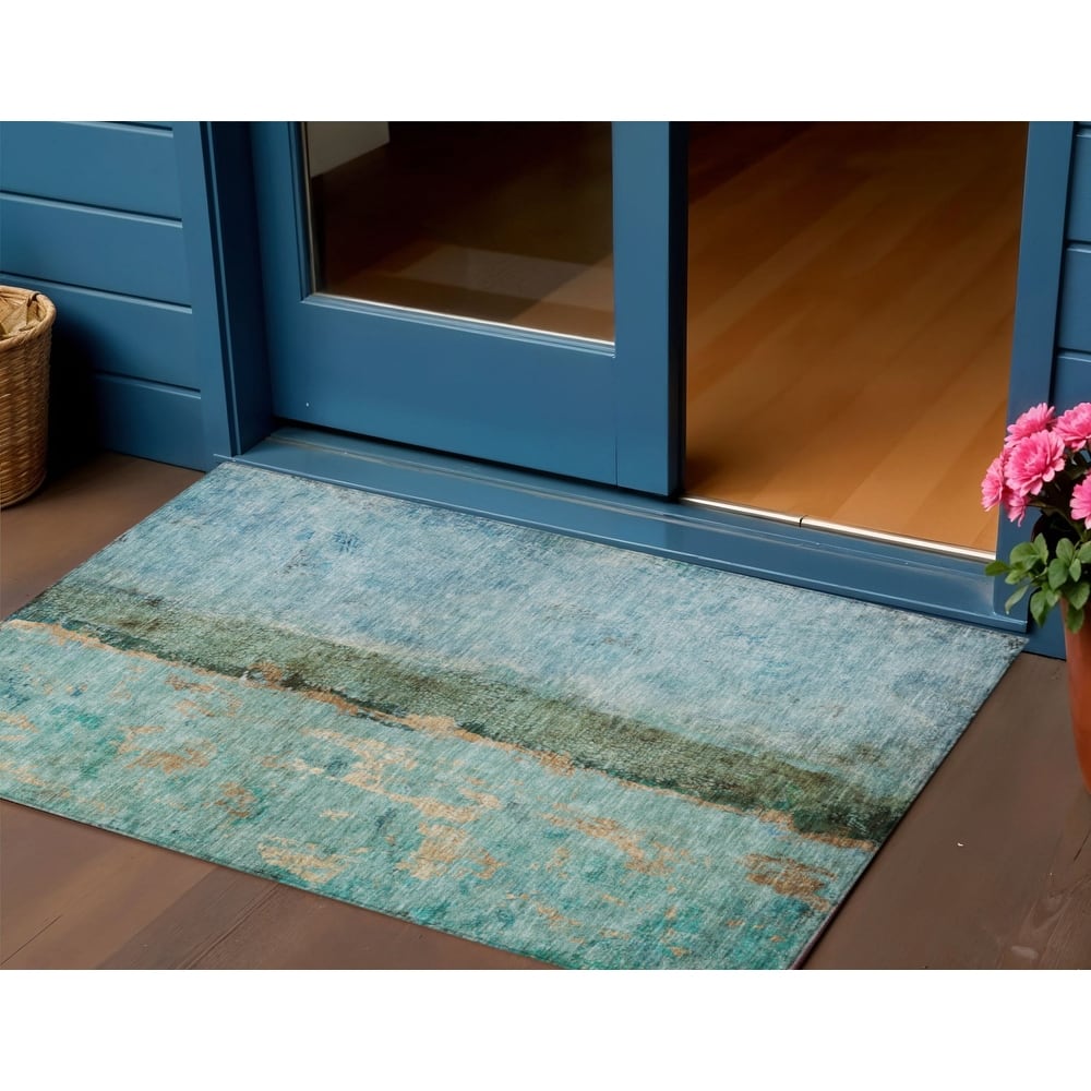 Lulu Contemporary Abstract Easy-To-Clean Timeless Fusion Outdoor Rug