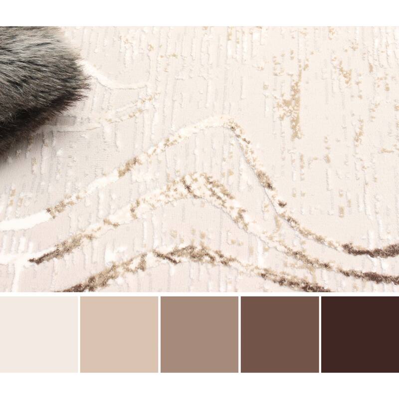 ECARPETGALLERY Machine Made Echo Tan Area Rug