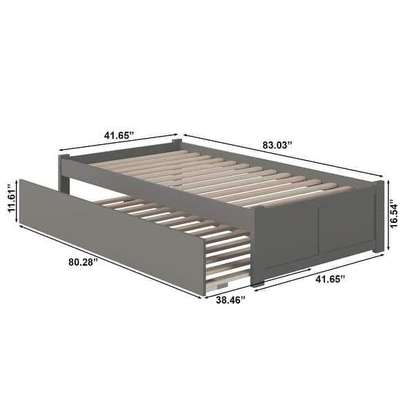 dimension image slide 8 of 11, Concord Bed with Footboard and Twin Extra Long Trundle