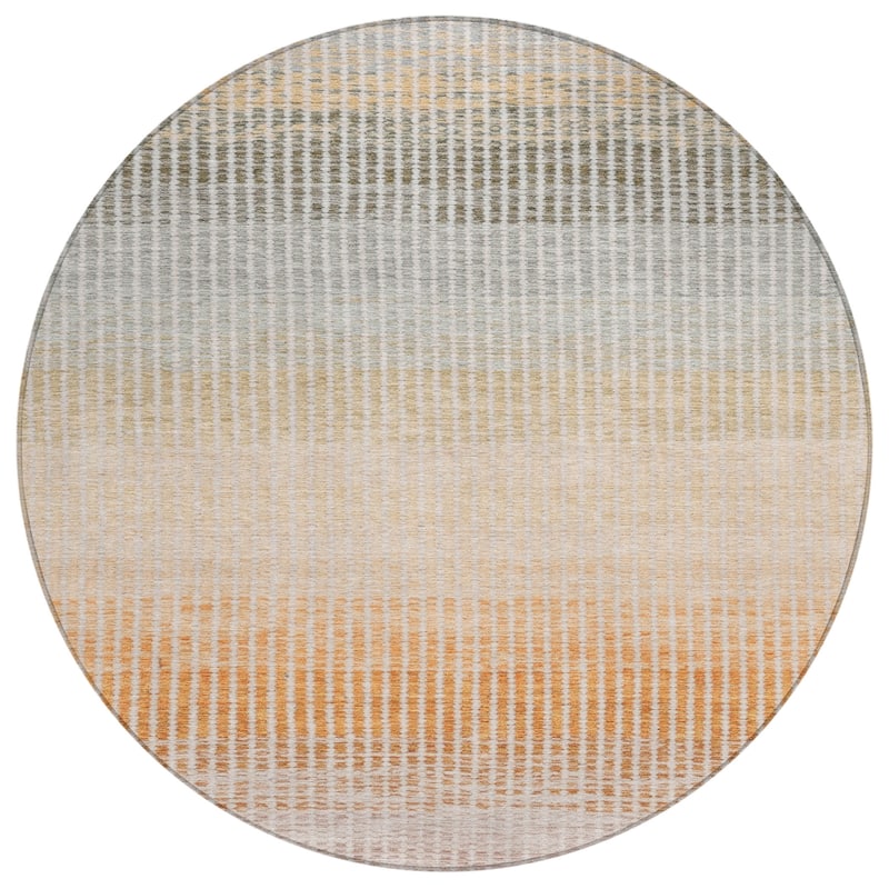 Machine Washable Indoor/ Outdoor Contemporary Stripes Chantille Rug