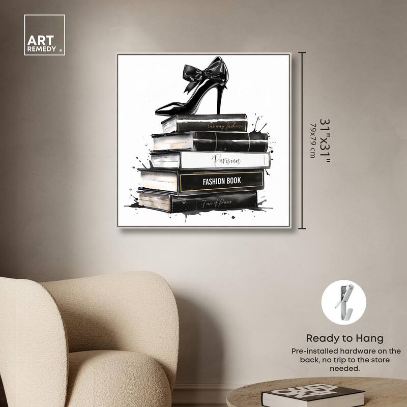 Classic Book Stack Canvas by Art Remedy