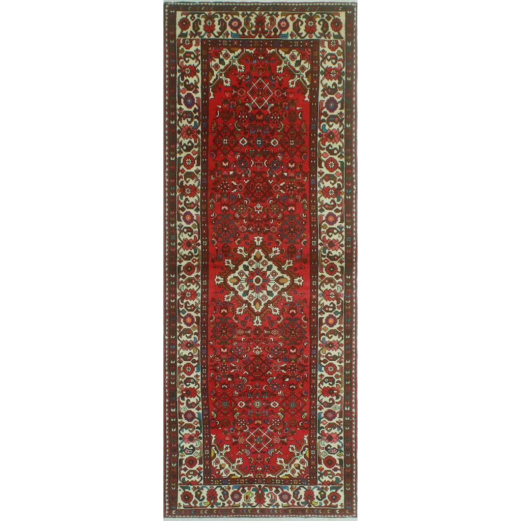 Noori Rug Fine Vintage Distressed Miller Red/Ivory Runner - 3'5" x 9'10"
